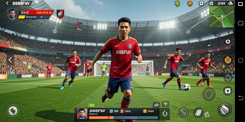 Tampilan permainan <strong>888FW</strong> yang menampilkan potensi penuh sepak bola.