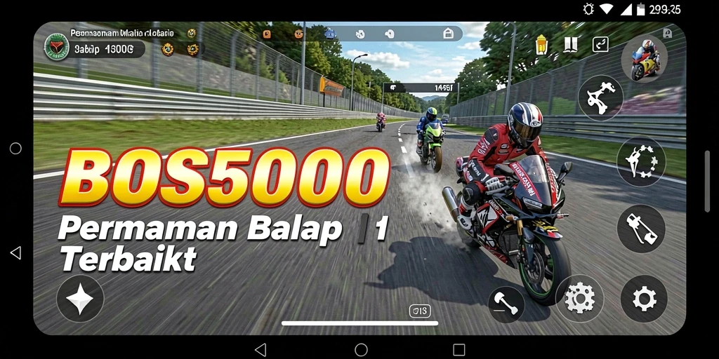 Tampilan gameplay seru di trek balap motor.