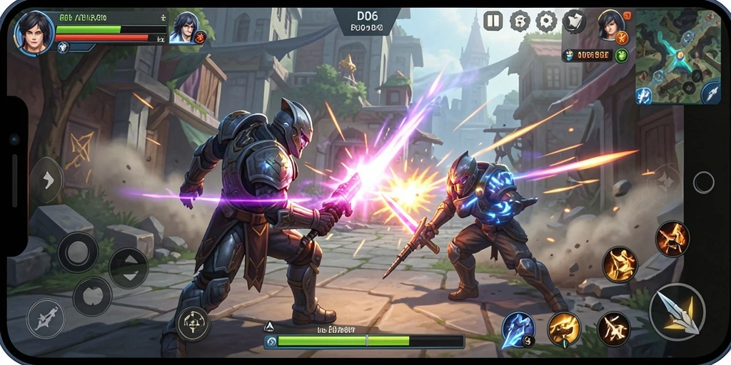 Screenshot D06 menunjukkan momen pertarungan yang epik dan mendebarkan.