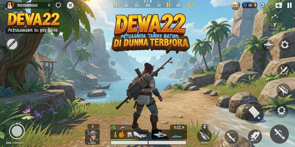 Tampilan gameplay DEWA22 yang menampilkan petualangan di dunia terbuka.