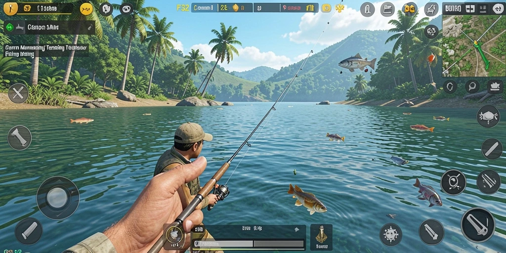 Gameplay seru F32 dengan pengalaman memancing yang realistis.