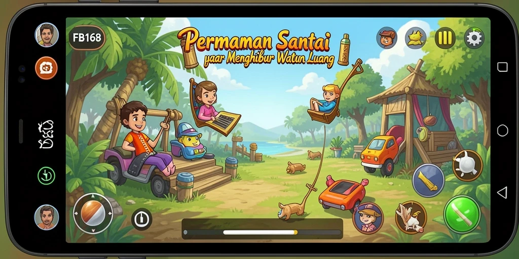 Tampilan gameplay FB168 yang menarik dan penuh warna.