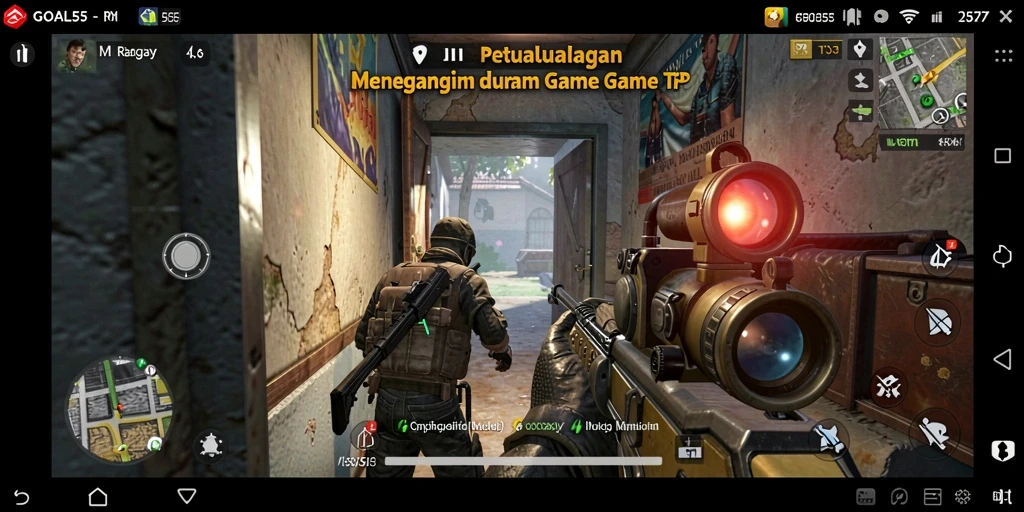 Tampilan karakter dan aksi menegangkan di gameplay GOAL55.