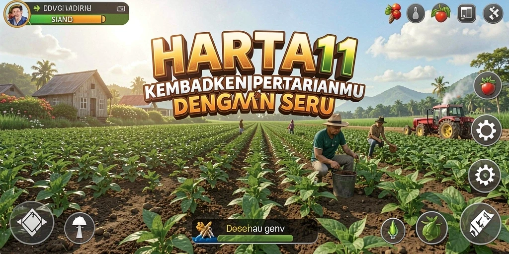 Gameplay menarik di HARTA11 dengan berbagai aktivitas pertanian.