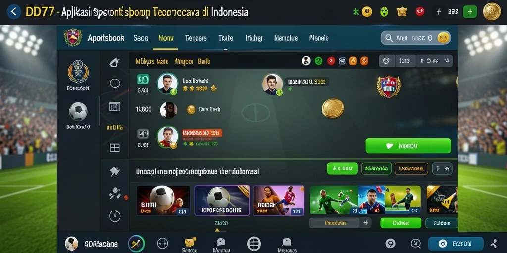 Tampilan interaktif dari gameplay taruhan Sportsbook di IDR77.