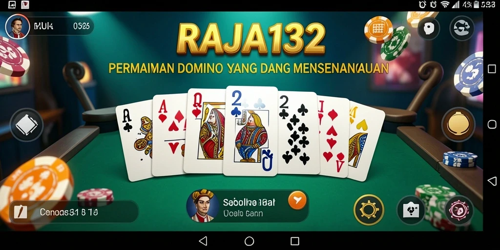 Screenshot menunjukkan gameplay seru dari game Domino RAJA132.