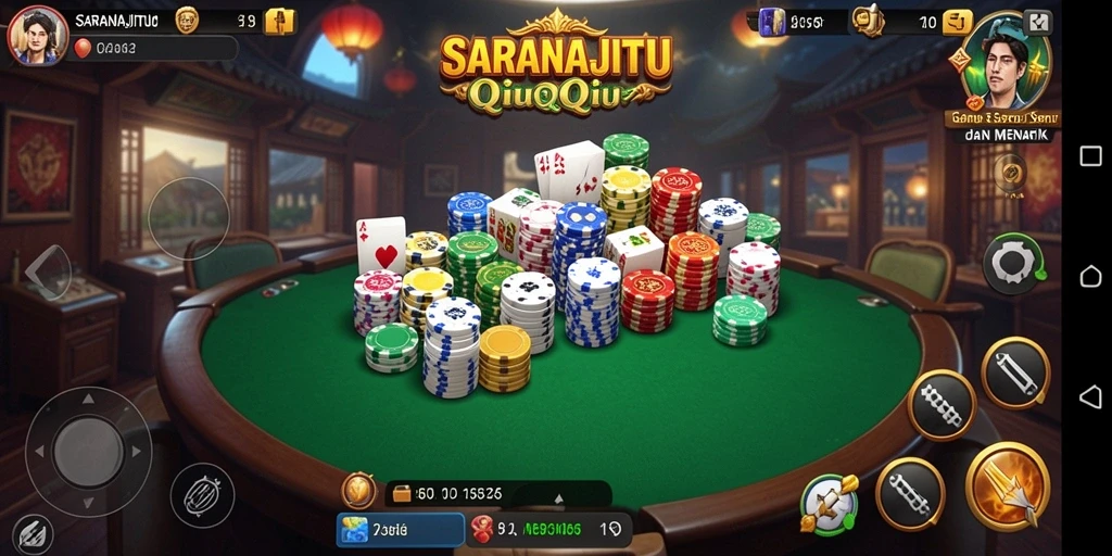 Tangkapan layar gameplay <strong>SARANAJITU</strong> menunjukkan keseruan permainan QiuQiu.