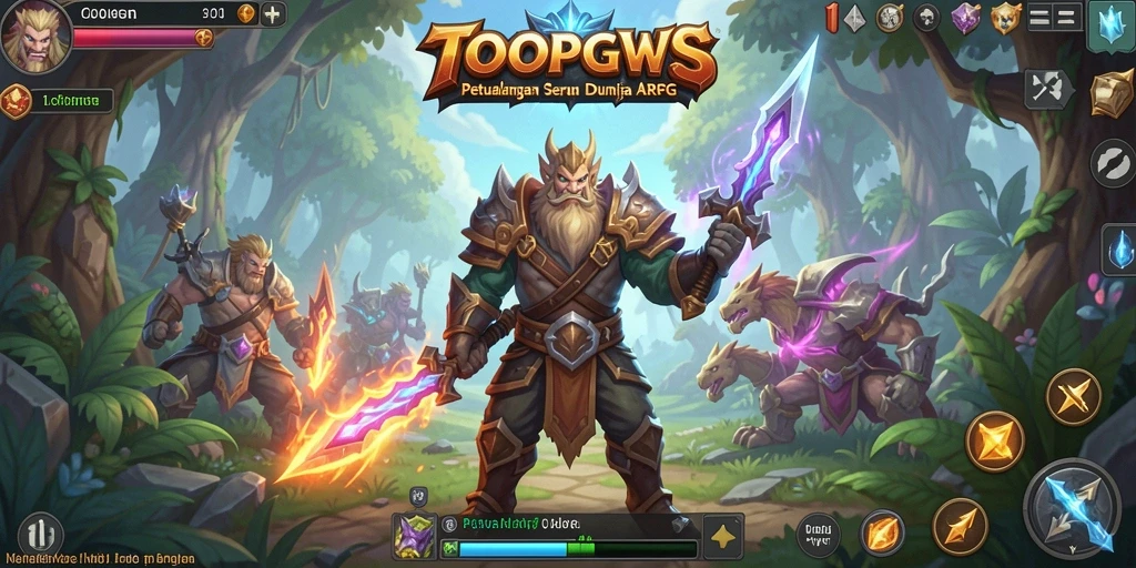 Screenshot gameplay TOOPGWS yang menampilkan pertarungan seru dan karakter menawan.
