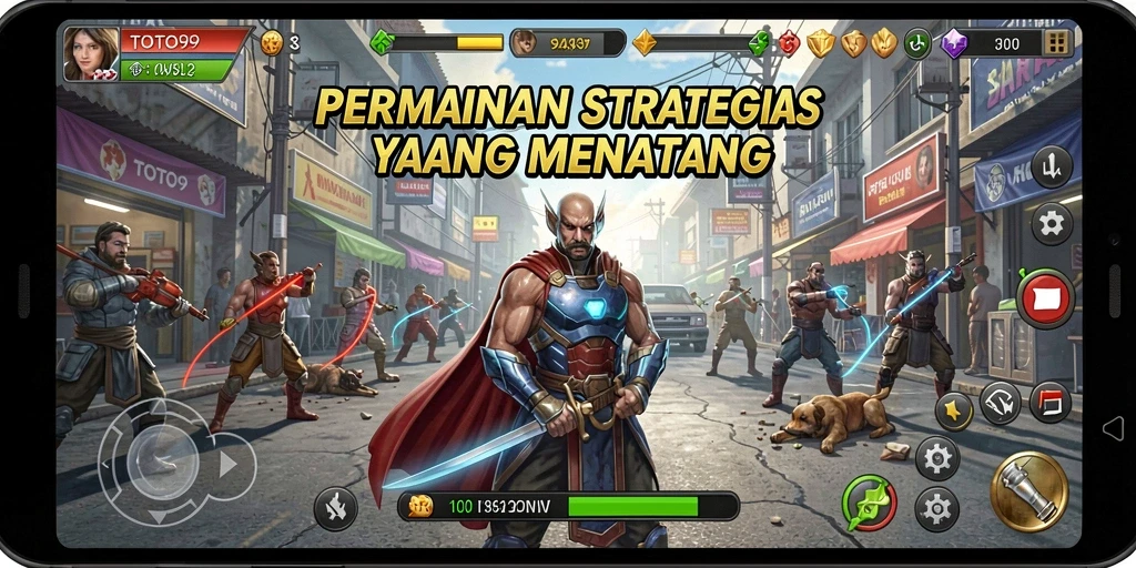 Tampilan gameplay TOTO99 yang memukau dengan pertempuran strategis.