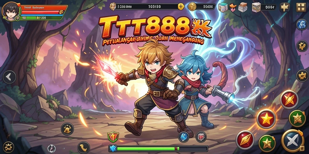 Screenshot utama TTT888 menampilkan aksi seru dalam setting Anime yang menawan.