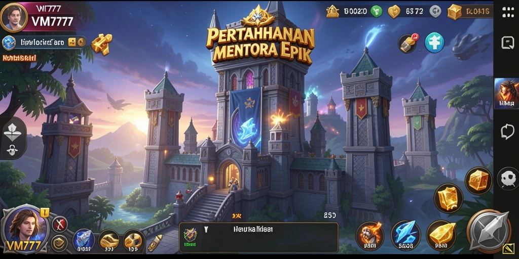 Tampilan intens dari gameplay Tower Defense yang mendebarkan.