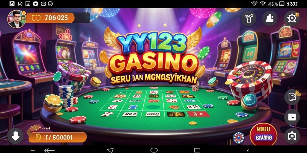 Tangkapan layar YY123 menampilkan gameplay Kasino yang menegangkan.