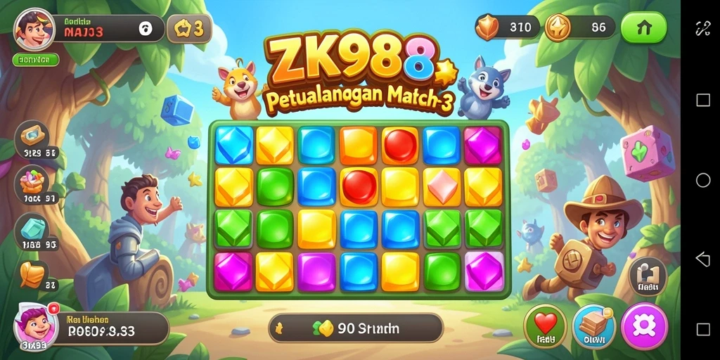Gameplay ZK988 yang penuh warna dan menyenangkan.